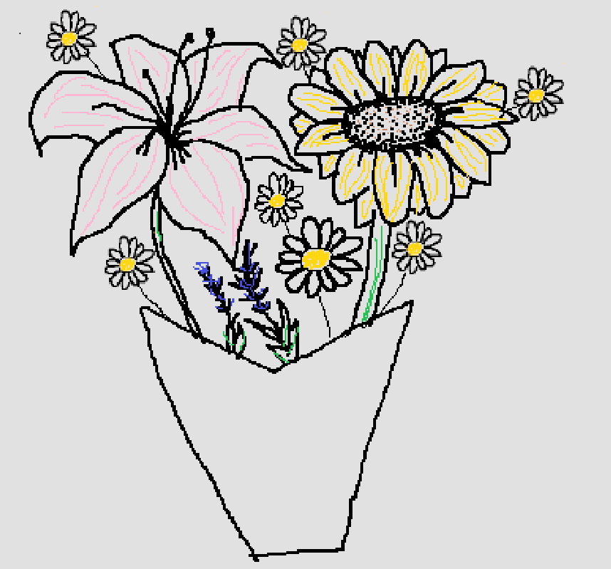 A hand-painted bouquet of flowers